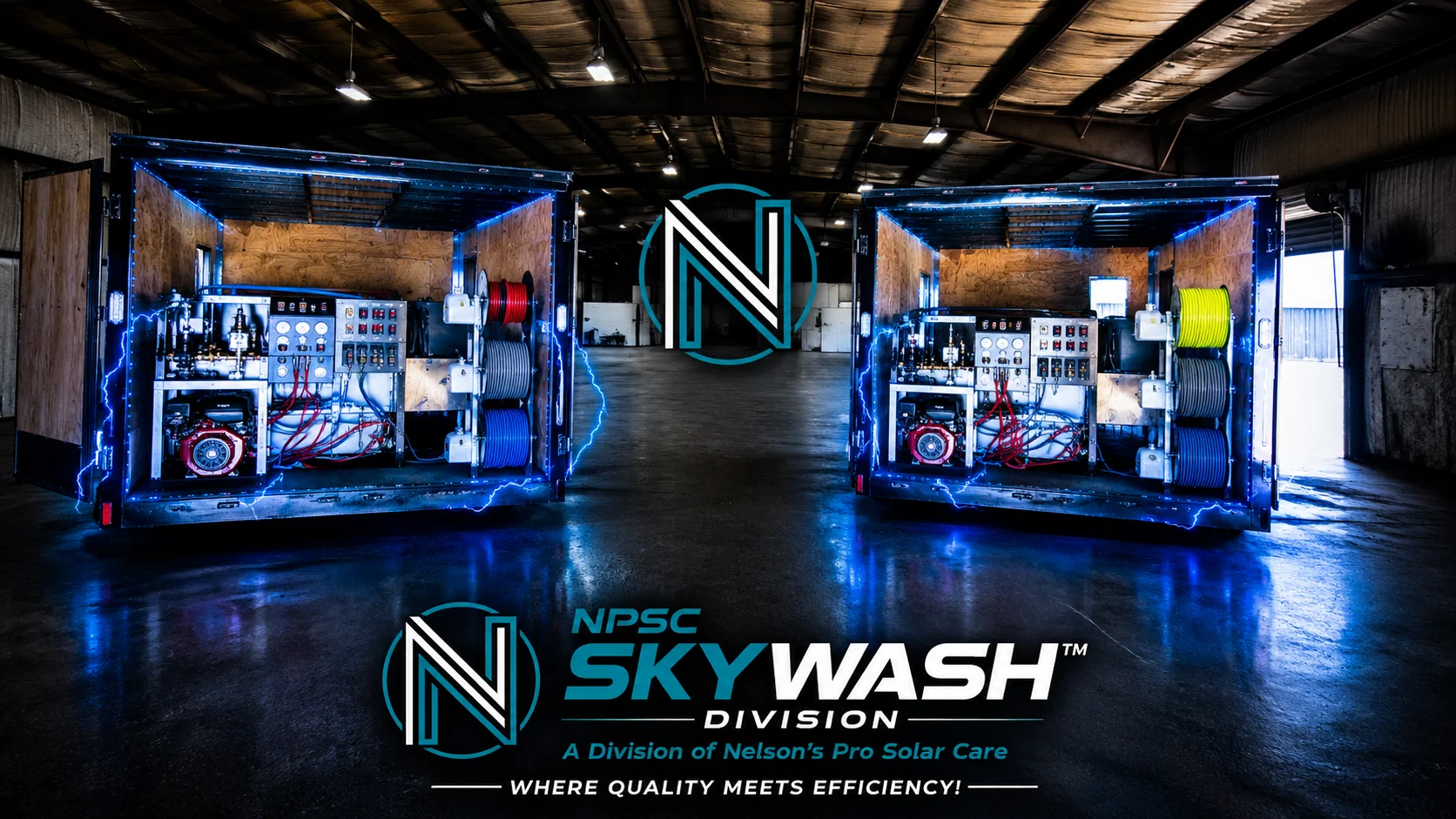 NPSC SkyWash branded equipment-trailer illustration